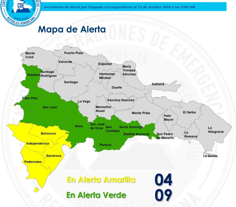 Elevan a 13 las provincias en alerta por vaguada: cuatro en amarillo y en verde