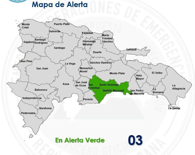 El COE mantiene en alerta verde al Gran Santo Domingo y San Cristóbal ante posibles inundaciones